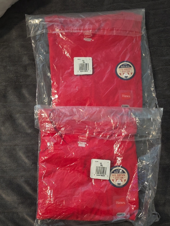 Hanes Other - Hanes Bright Red Men's Crew Neck T-Shirts Pack of 2